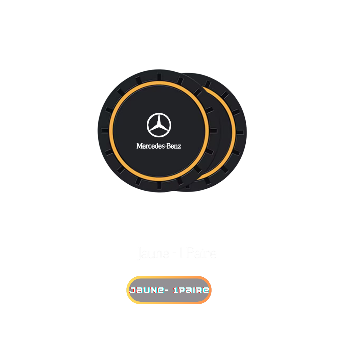2Pcs Car Silicone Coaster Anti-Slip Water Cup Drink Mat For Mercedes Benz AMG W204 W203 W205 W211 W212 W213 W201 W210 W124 W126
