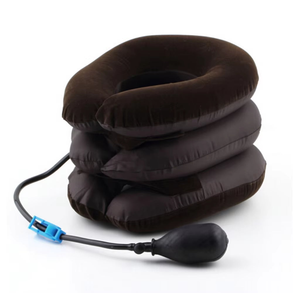 Neck Traction Medical Correction Device Cervical Support Posture Corrector Inflatable Collar Neck Stretcher 3 Layer Pain Relief