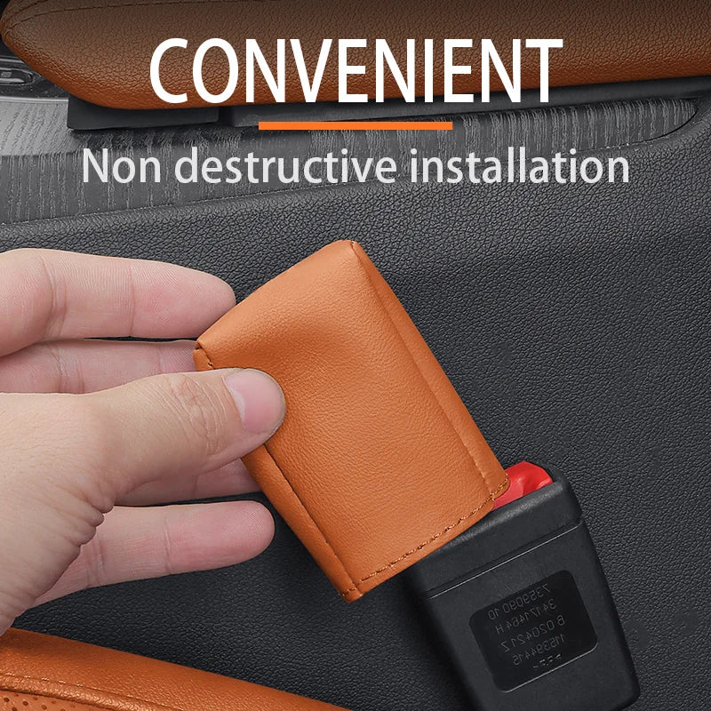 Car Seat Belt Button Leather Protective Cover Anti Scratch Seatbelt Button Protector Seat Belt Protection Cover