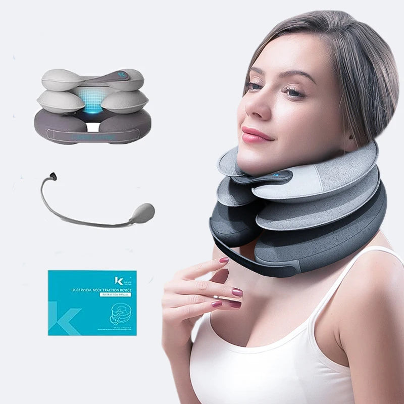 Neck Stretcher Neck Traction Device with Built-in Integrated Airbag Adjustable Cervical Traction Device for Neck Pain Relief
