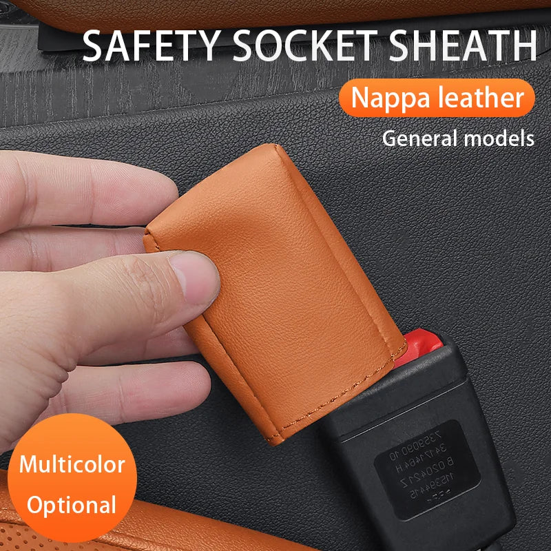 Car Seat Belt Button Leather Protective Cover Anti Scratch Seatbelt Button Protector Seat Belt Protection Cover