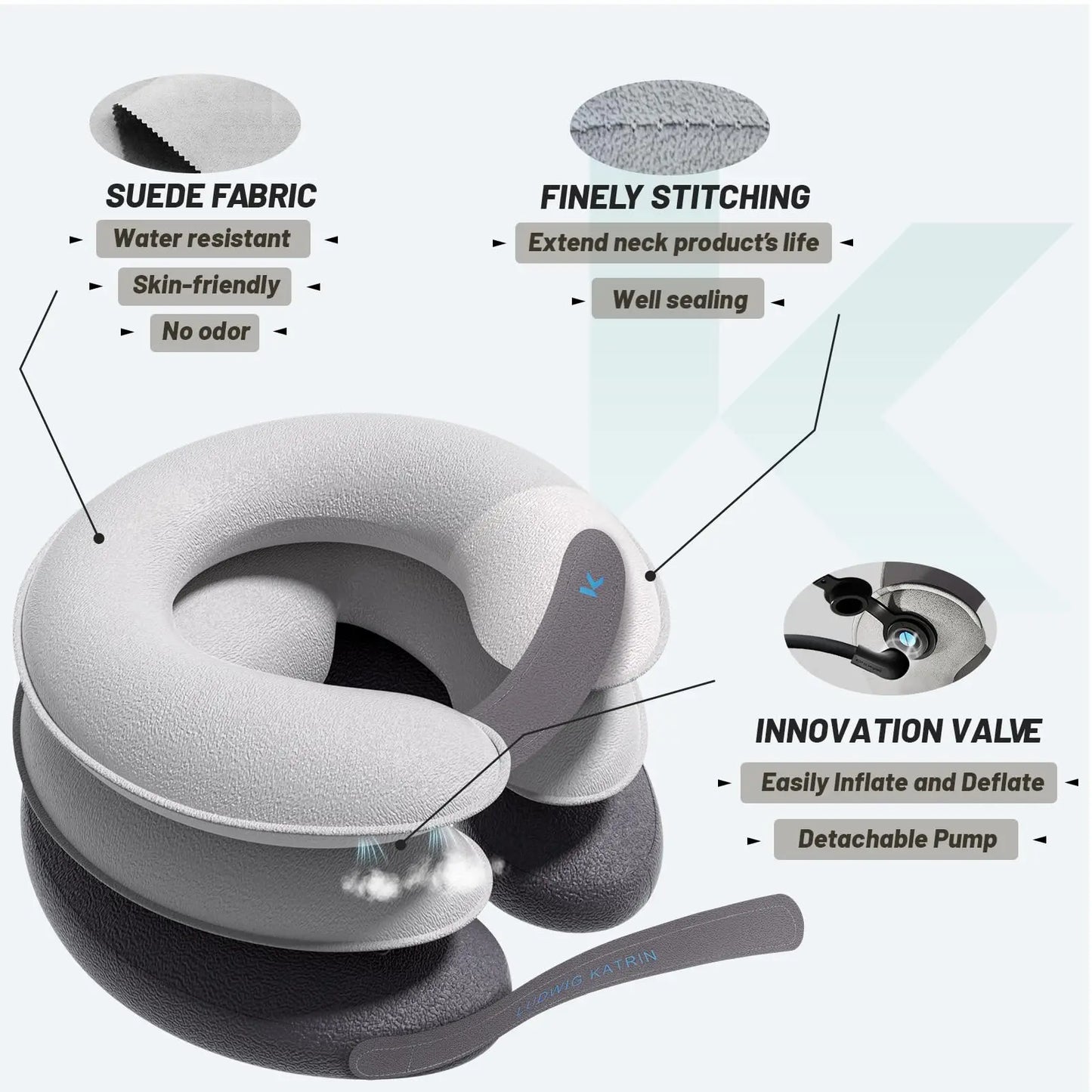 Appareil de Traction Cervicale Gonflable – Oreiller Décompresseur pour le Cou à Domicile et en Voyage
