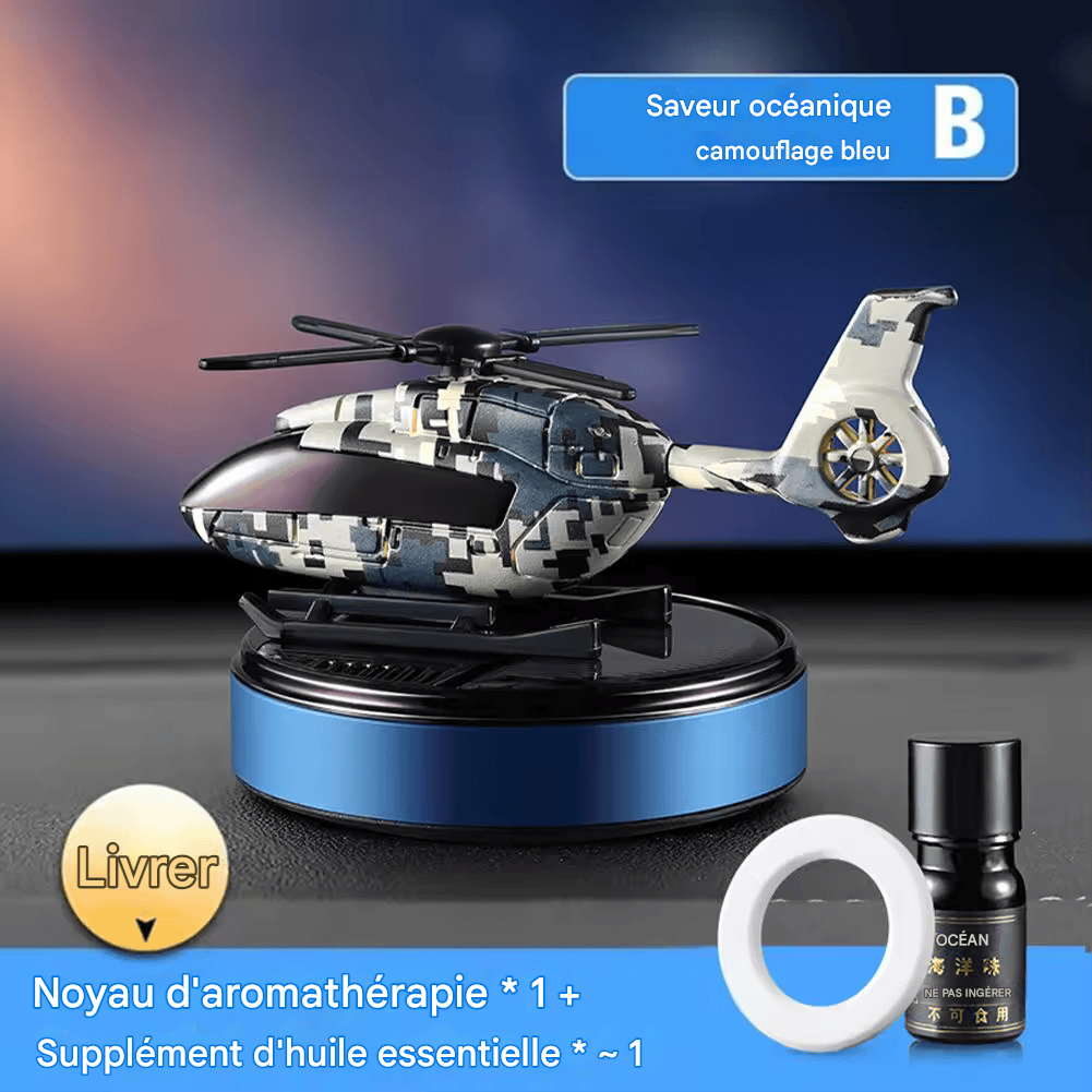 Désodorisant de Voiture Camouflage – Rotation Solaire Automatique | Parfum Longue Durée | Diffuseur d’Arome pour Tableau de Bord | Accessoire Déco Haut de Gamme