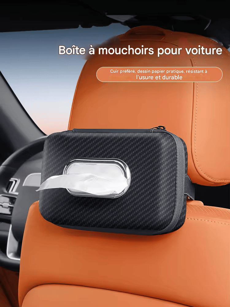 🏷️Boîte à Mouchoirs Haut de Gamme pour Voiture – À Fixer sur Pare-Soleil, Dossier ou Accoudoir – Élégante et Pratique