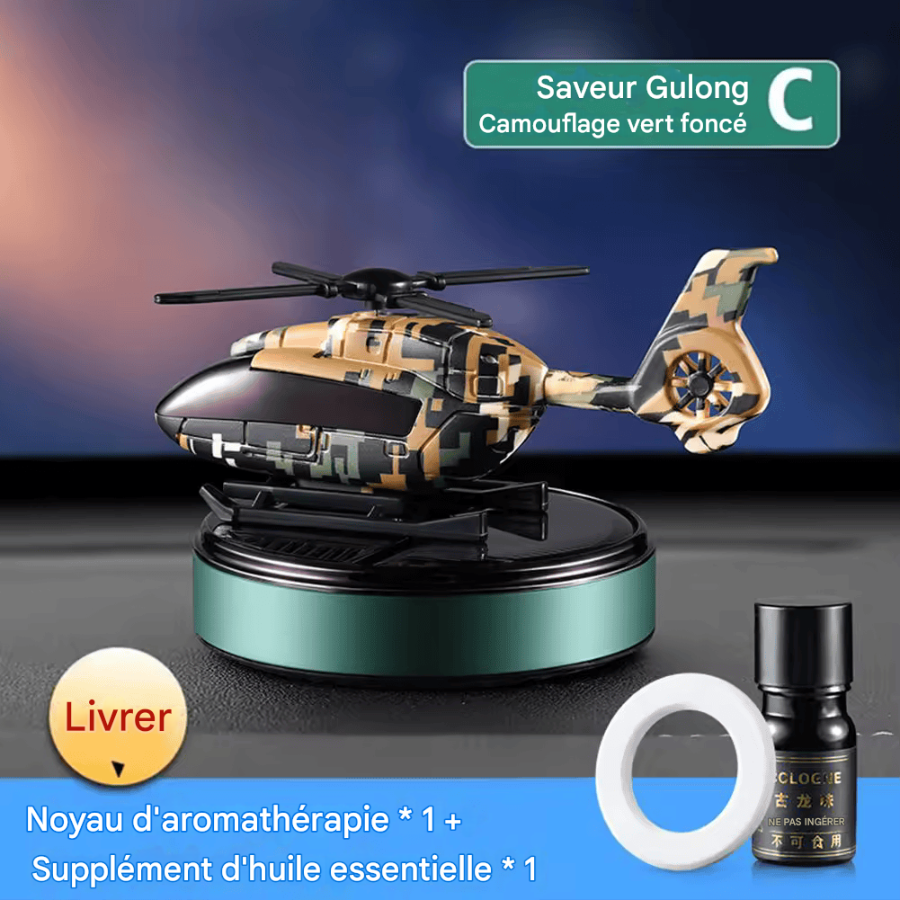 Désodorisant de Voiture Camouflage – Rotation Solaire Automatique | Parfum Longue Durée | Diffuseur d’Arome pour Tableau de Bord | Accessoire Déco Haut de Gamme