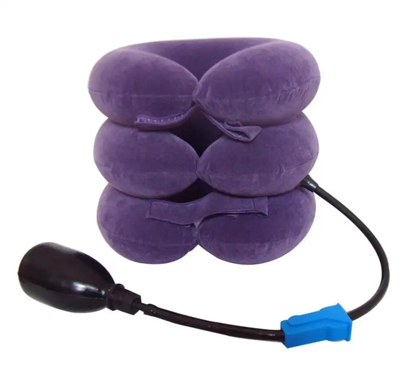 3/4 Layer Inflatable Air Cervical Neck Traction Device Soft Neck Collar Pillow Pain Stress Relief Neck Posture Stretching Brace
