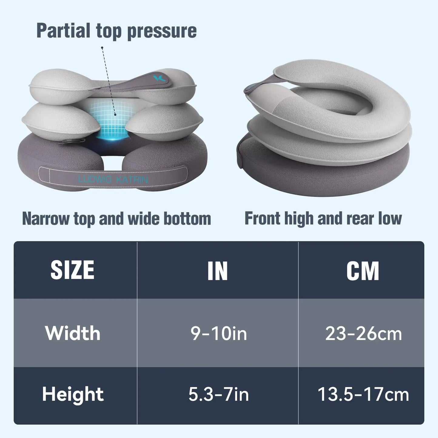 Appareil de Traction Cervicale Gonflable – Oreiller Décompresseur pour le Cou à Domicile et en Voyage