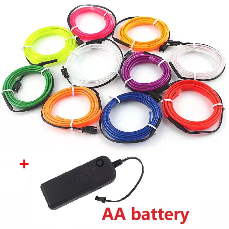 Hot Sale 1M/2M/3M/5M Car Interior Lighting LED Strip Decoration Garland Wire Rope Tube Line flexible Neon Light USB Cigar Drive