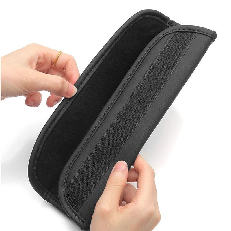 Car Seat Belt Cover PU Leather Sewing Auto Safety Belt Shoulder Pad Breathable Protection Seat Belt Padding Interior Accessories