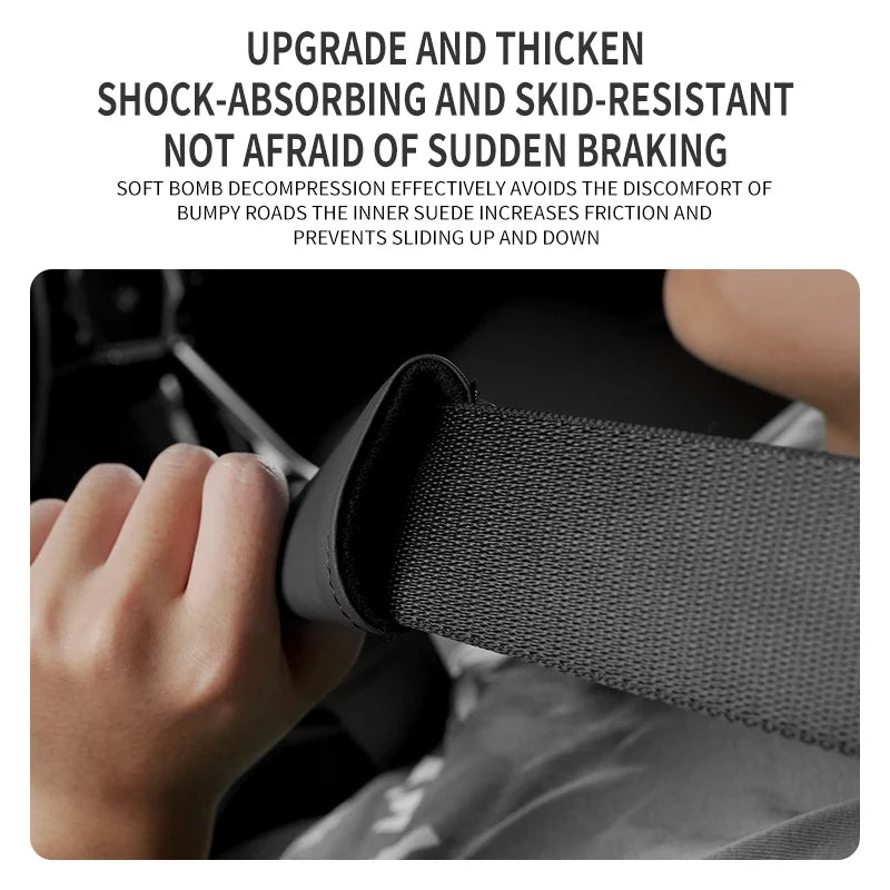 2pcs Wear and tear resistant leather car interior decoration supplies car seat belt cover decoration senior sense