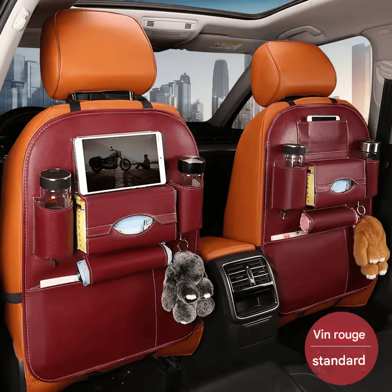 🏷️Organisateur de Rangement Dossier de Siège Voiture 1/2 – Universel en Cuir PU, Boîte de Rangement Multifonction, Poche de Rangement Auto