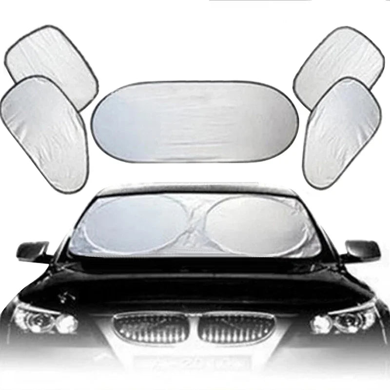 đ·ïžLot de 6 Pare-Soleil Pliables EAFC pour Voiture â Protection UV 99,9 %, ArgentĂ© & Noir, avec Ventouses et Sac de Rangement