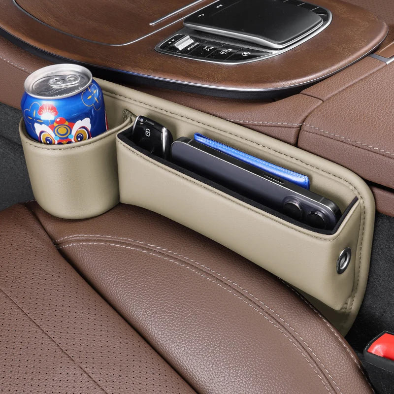🏷️Organiseur de siège auto, boîte de rangement multifonction, portefeuille universel, clés, carte, gobelet, support de téléphone, accessoires d'intérieur automobile
