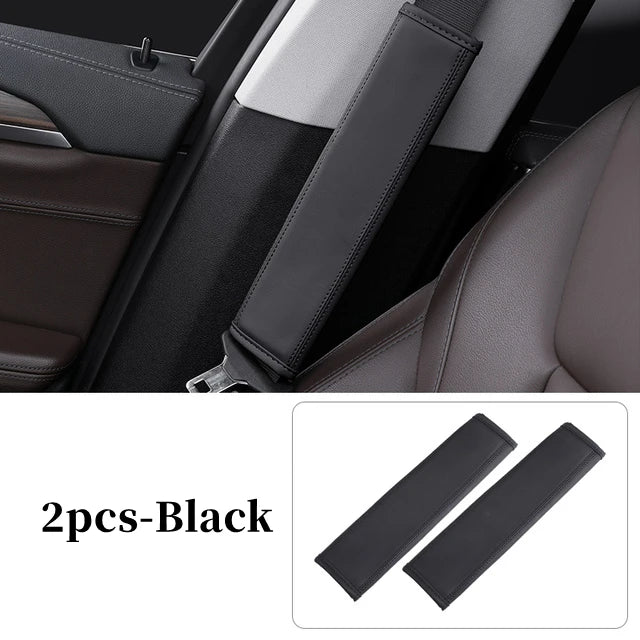 Car Seat Belt Cover PU Leather Sewing Auto Safety Belt Shoulder Pad Breathable Protection Seat Belt Padding Interior Accessories