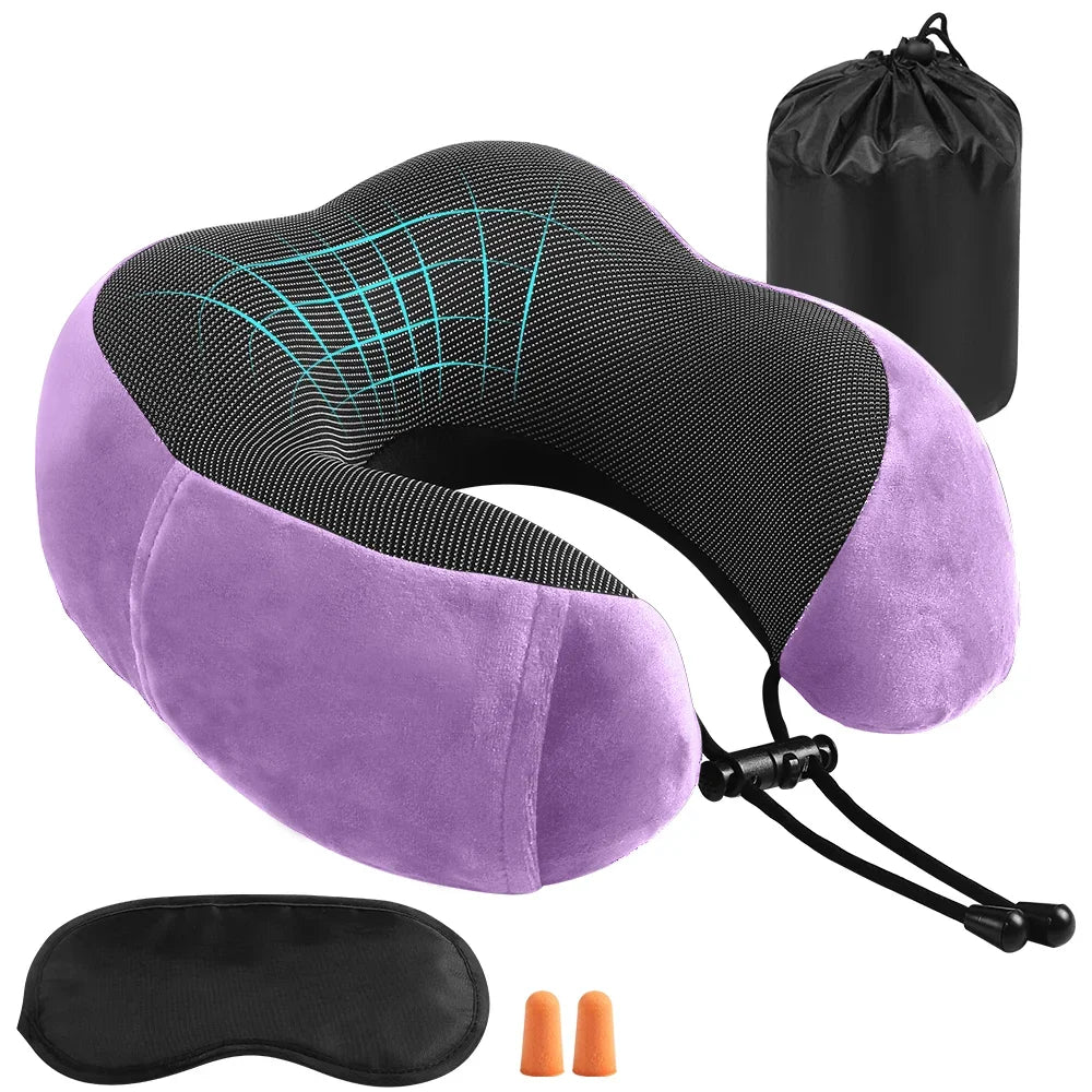 Coussin Cervical en Mousse à Mémoire de Forme – Oreiller de Voyage en U | Soutien Doux pour la Nuque | Santé & Massage Cervical