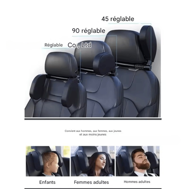 🏷️ Appuie-Tête pour Siège Auto – Mousse Mémoire Haute Résilience – Confort 4 Saisons Universel