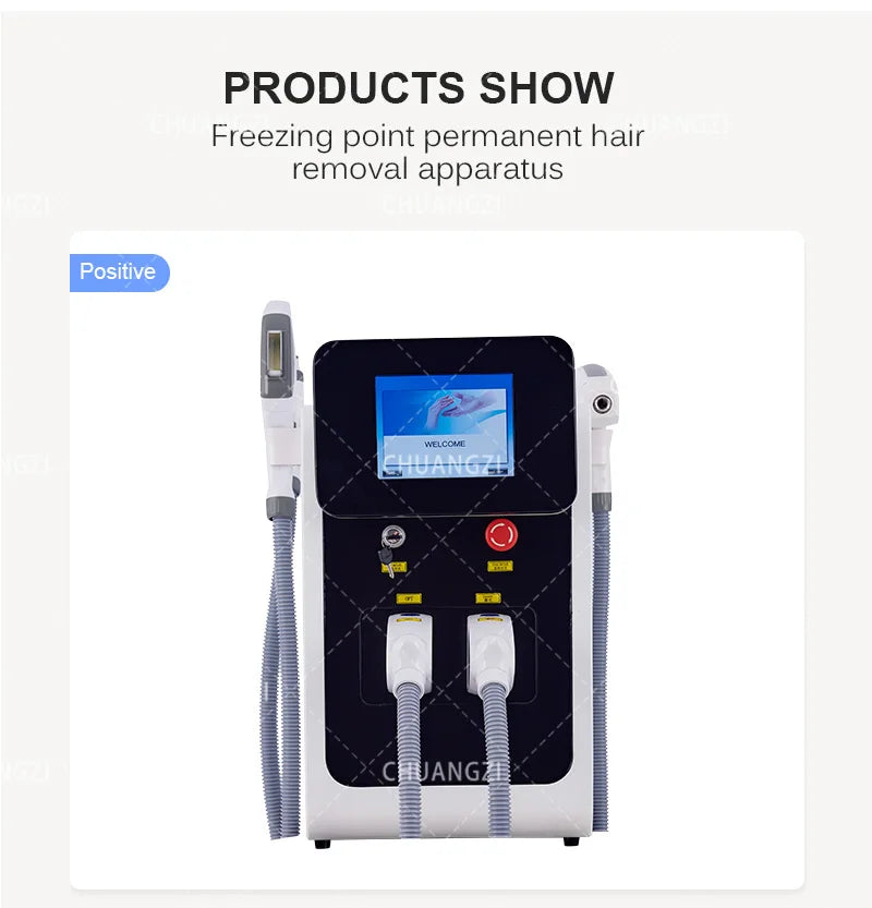 3in1 Ipl Laser Professional hair removal Machines OPT Pico nd yag Q-Switch Laser epilator Spot wrinkle remove red blood Machine