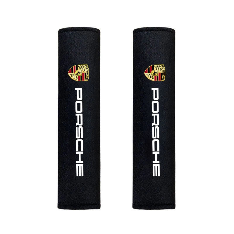 2Pcs Car Interior Seat Belt Protector Cover for Porsche Cayenne Panamera Macan Boxster 911 Carrera-GT 928 944 Auto Accessories