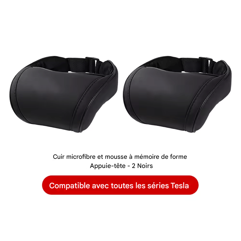 đ·ïžCoussin Repose-TĂȘte KJOY pour Tesla â Oreiller Cervical en Cuir PU Ă MĂ©moire de Forme pour ModĂšles 3, Y, X, S