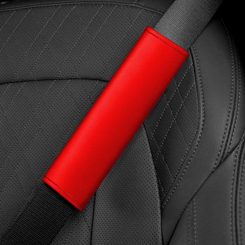 2pcs Wear and tear resistant leather car interior decoration supplies car seat belt cover decoration senior sense