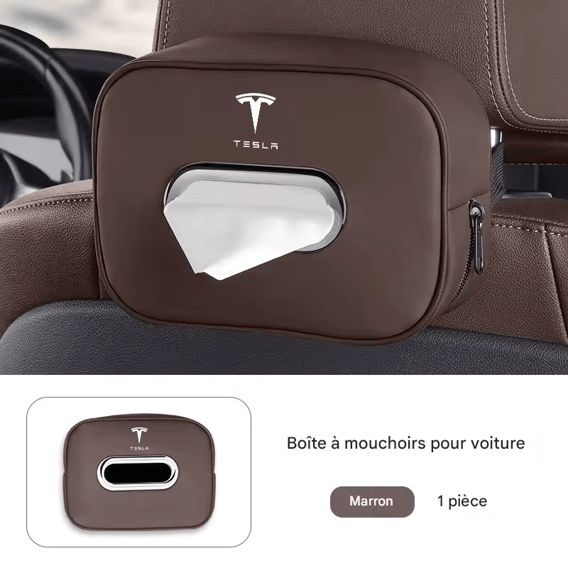 🏷️Sac de rangement pour mouchoirs de siège arrière de voiture, accessoires, organisateur de papier toilette pour Tesla Model 3, Model S, X, Model Y, Roadster, SpaceX