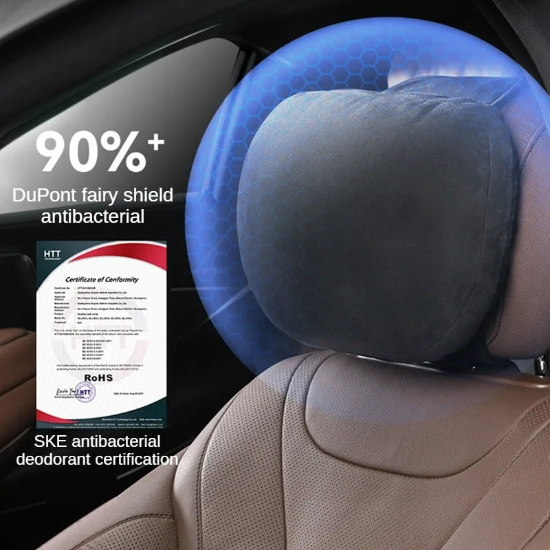 Appuie-tête voiture LEIBOO en mousse mémoire – Coussin de soutien cervical doux et réglable