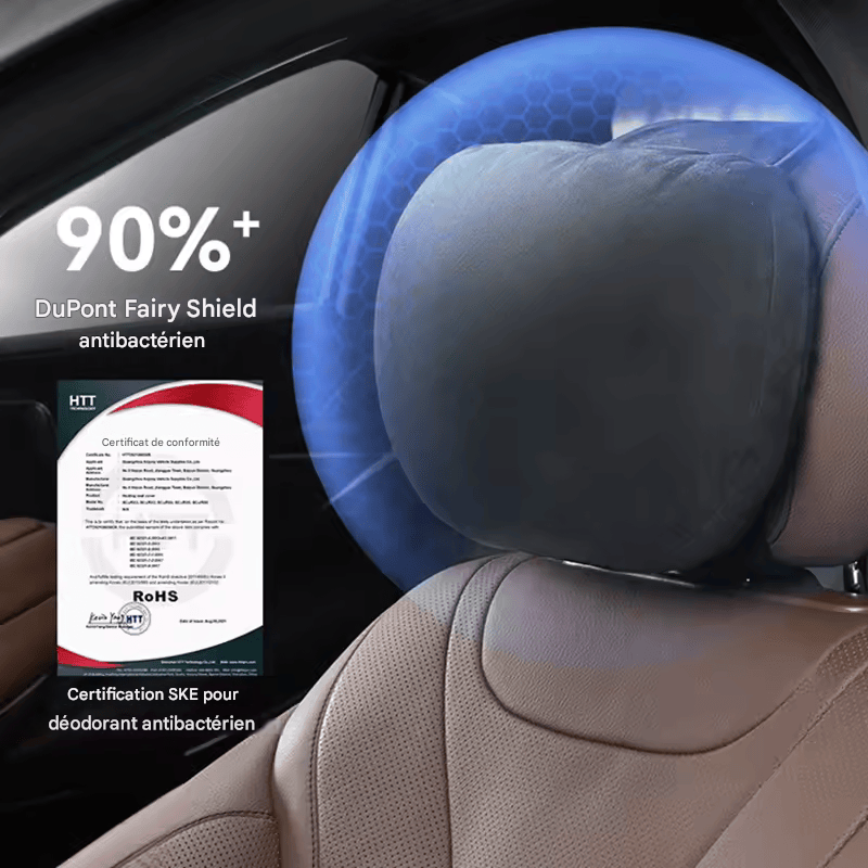 🏷️Appuie-tête voiture LEIBOO en mousse mémoire – Coussin de soutien cervical doux et réglable