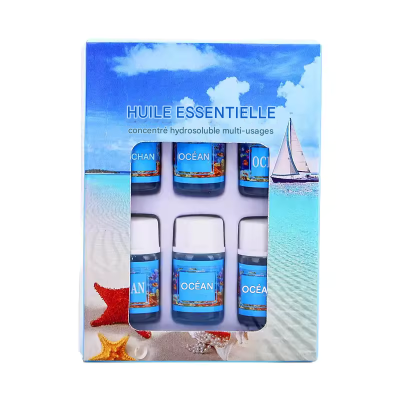 Coffret 6 Huiles Essentielles – Parfums Solubles dans l’Eau – Pour Diffuseur, Humidificateur, Parfum Voiture ou Recharge Désodorisant