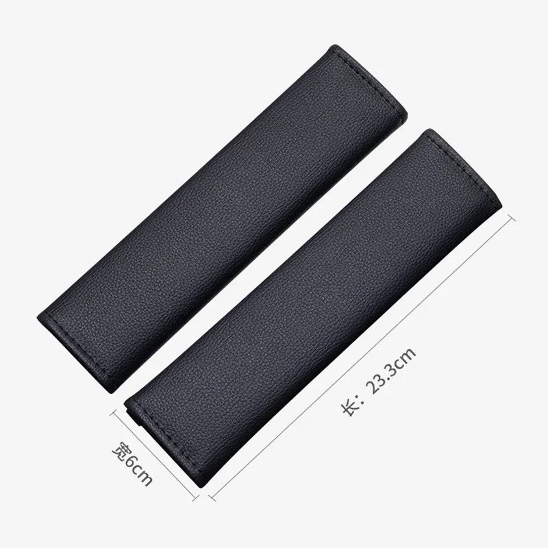 2Pcs Carbon Fiber Car Seat Belt PU Leather Safety Belt Shoulder Cover Breathable Protection Seat Belt Padding Pad Auto Interior