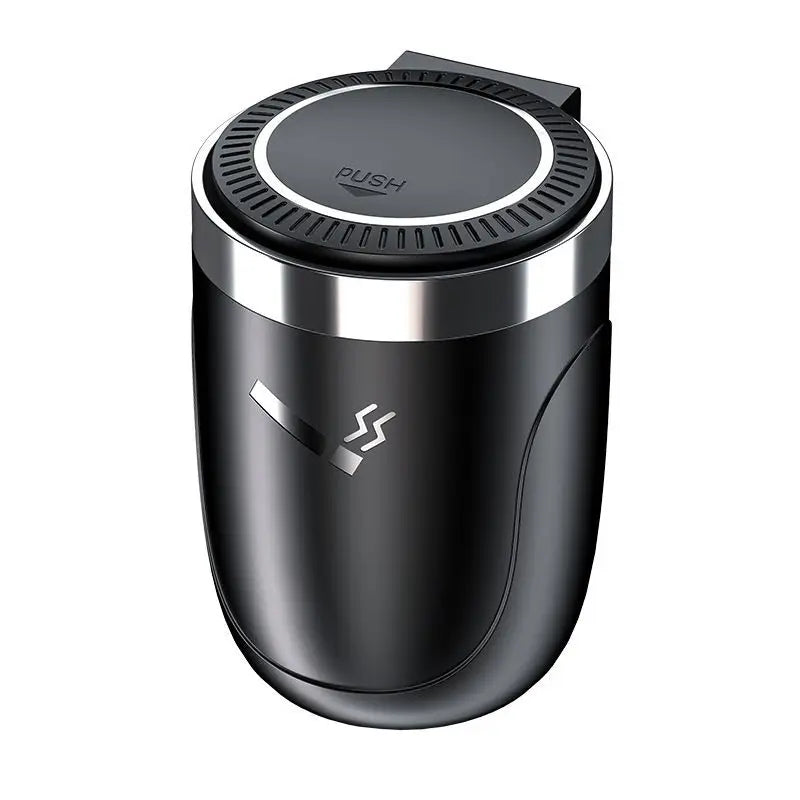Car Ashtray With LED Light Universal Alloy Ash Tray Aluminum Cup Smokeless Auto Ashtray Flame Retardant Cigarette Holder Box