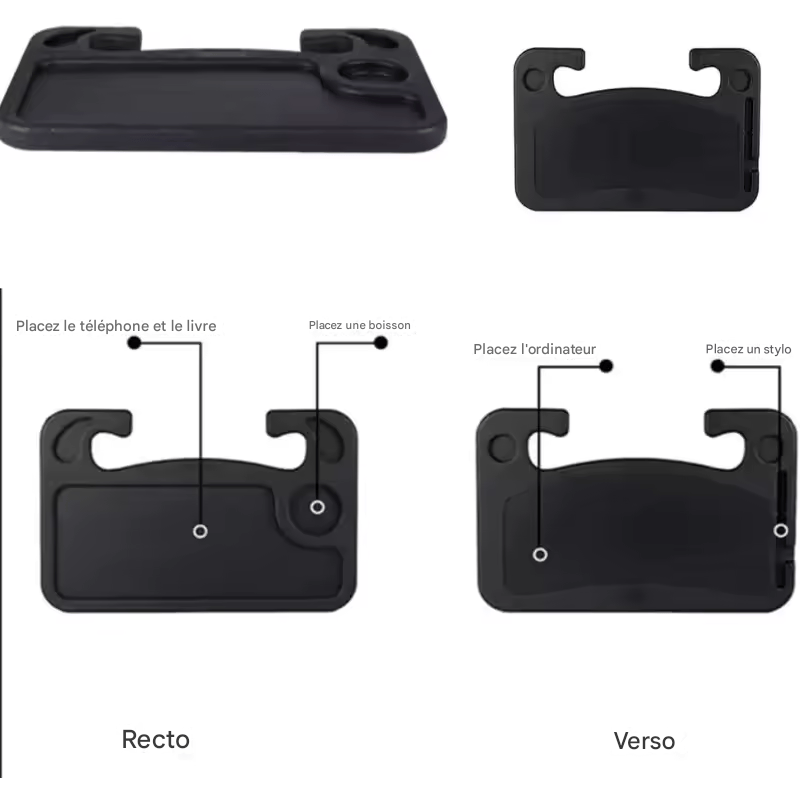 đ·ïžTablette de Voiture Multifonction â Plateau de Volant pour Ordinateur Portable, Repas ou Boisson, Support Portable pour Voiture