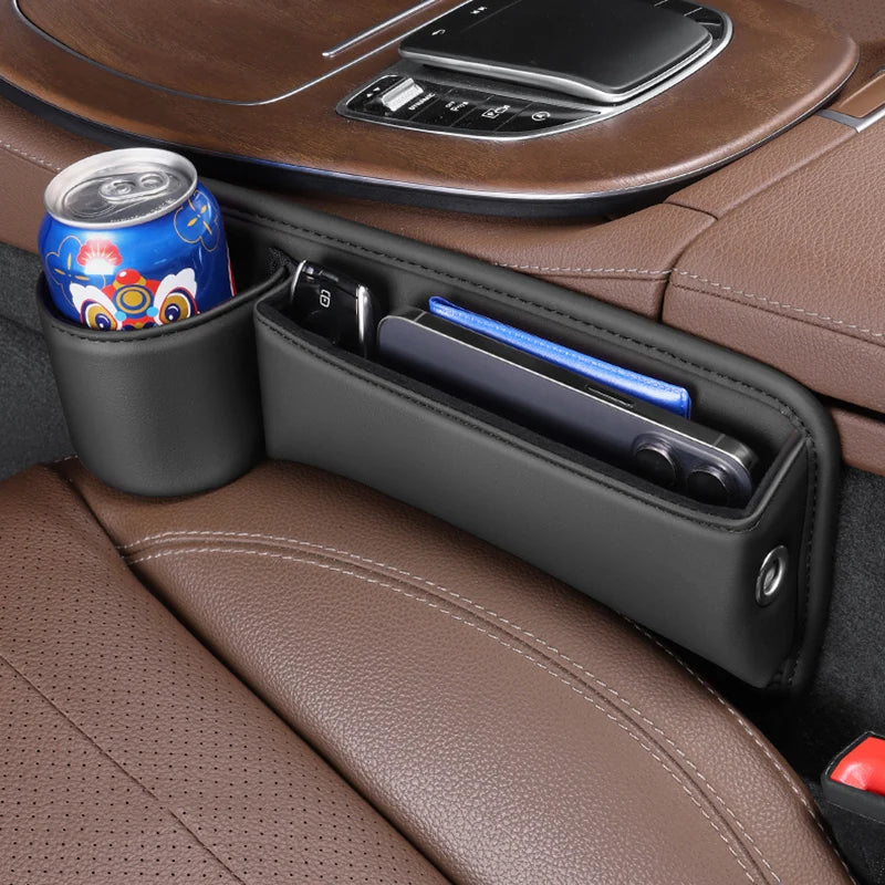 🏷️Organiseur de siège auto, boîte de rangement multifonction, portefeuille universel, clés, carte, gobelet, support de téléphone, accessoires d'intérieur automobile
