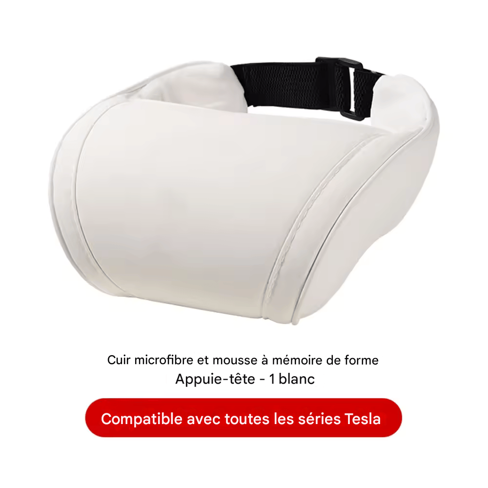 đ·ïžCoussin Repose-TĂȘte KJOY pour Tesla â Oreiller Cervical en Cuir PU Ă MĂ©moire de Forme pour ModĂšles 3, Y, X, S