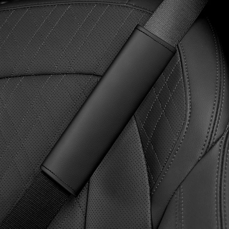 2pcs Wear and tear resistant leather car interior decoration supplies car seat belt cover decoration senior sense