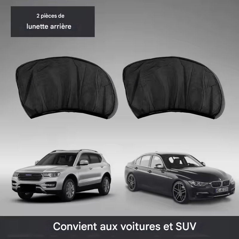đ·ïž2PCS Pare-soleil Pliable en Maille pour Voiture et SUV â Protection UV, Isolant Thermique, Rideaux Extensibles pour Vitres LatĂ©rales