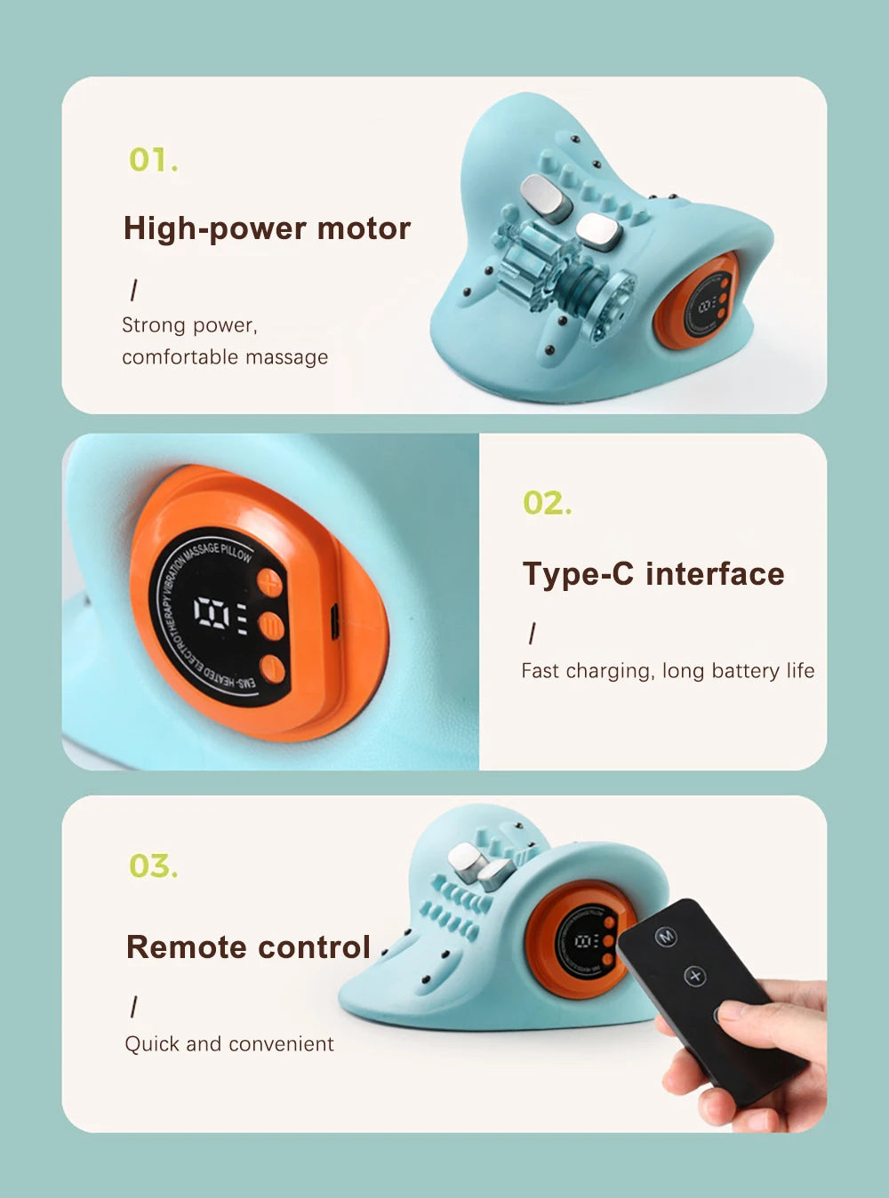 Neck Stretching Massager Neck Shoulder Stretcher EMS Cervical Chiropractic Traction Massage Pillow Cervical Spine Alignment