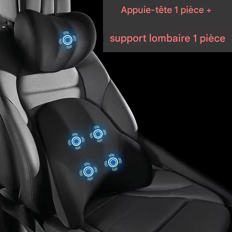 đ·ïžCoussin Massant Ălectrique Voiture â Appui-TĂȘte et Soutien Lombaire Vibrant pour SiĂšge Auto, LIVIAUTOLIFE
