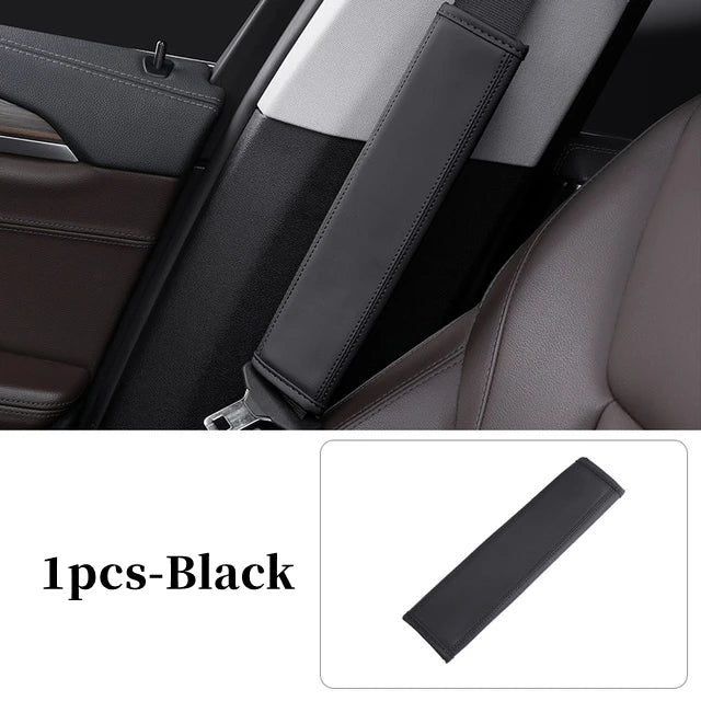 Car Seat Belt Cover PU Leather Sewing Auto Safety Belt Shoulder Pad Breathable Protection Seat Belt Padding Interior Accessories