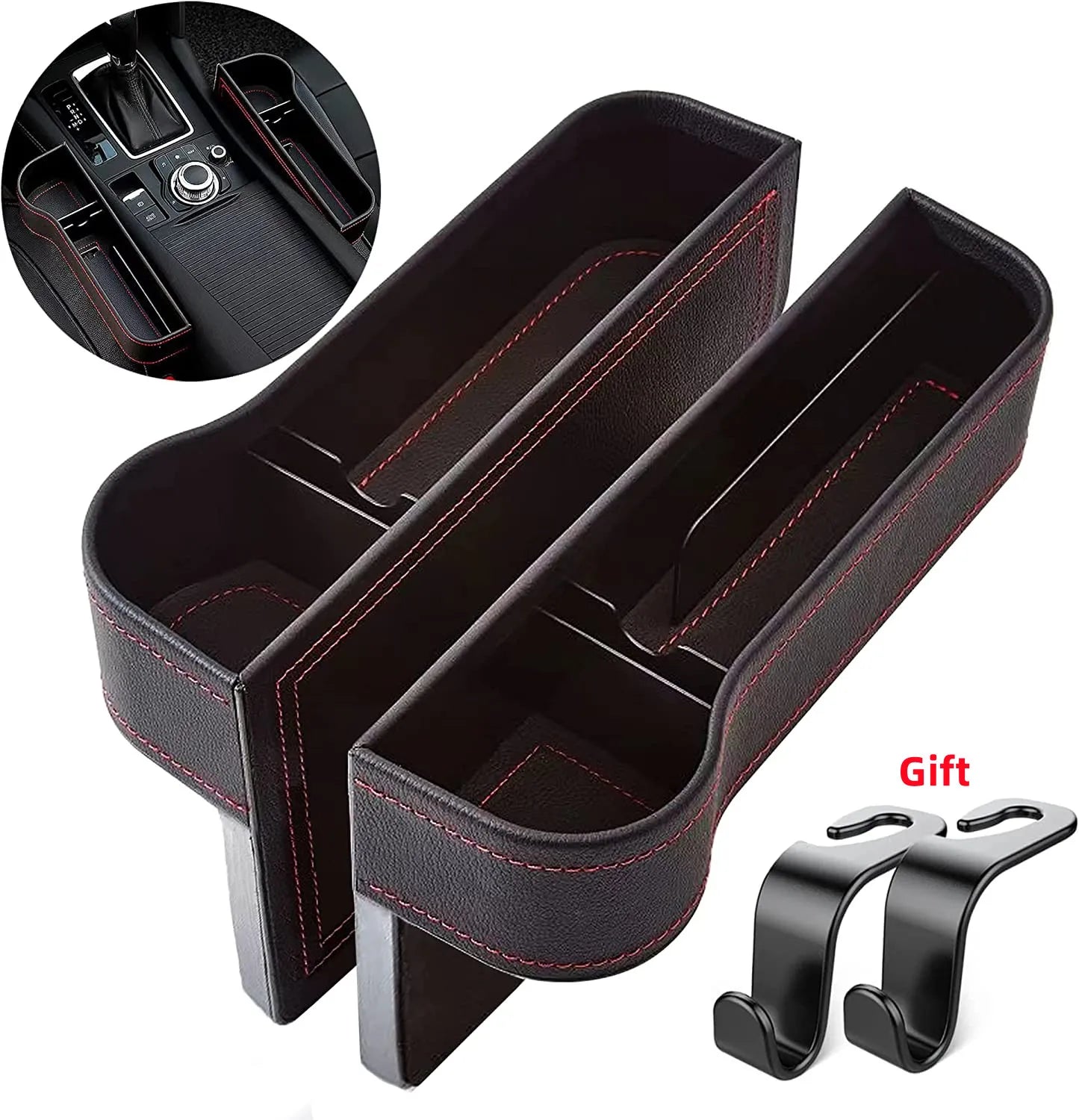 🏷️Lot de 2 Organisateur Multifonction en Cuir pour Espace entre les Sièges – Rangement de Voiture Élégant et Pratique