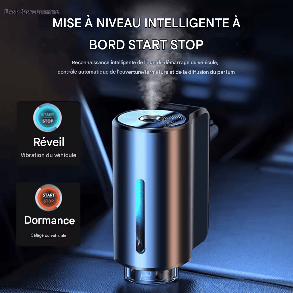 Diffuseur d’Arômes Intelligent pour Voiture – Purificateur d’Air avec Trois Niveaux Réglables & Fonction Humidificateur aux Huiles Essentielles