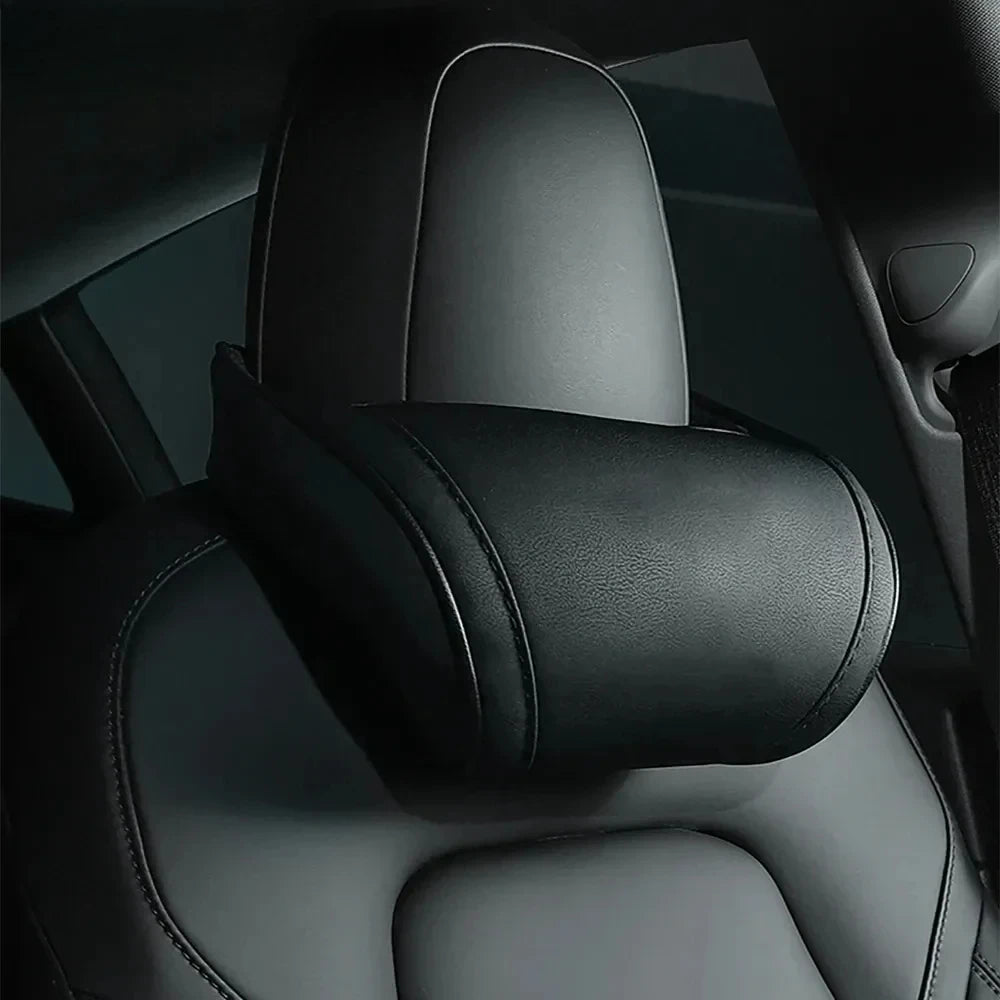 đ·ïžCoussin Repose-TĂȘte KJOY pour Tesla â Oreiller Cervical en Cuir PU Ă MĂ©moire de Forme pour ModĂšles 3, Y, X, S