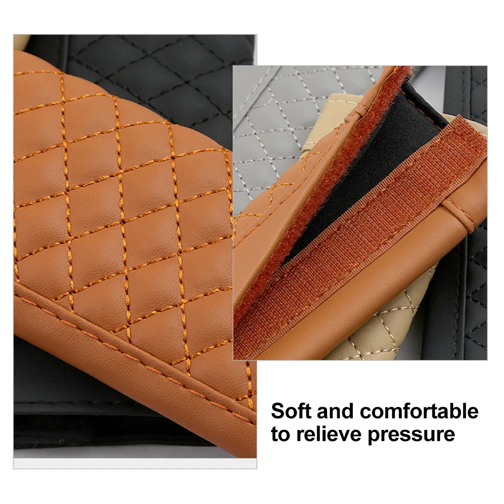 Car Safety Belt Shoulder Strap Cover Breathable PU Leather Seat Belt Padding Pad Protection Car Interior Accessories