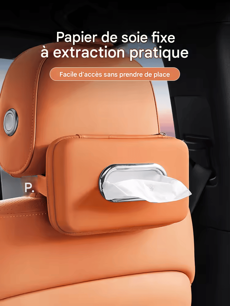 🏷️Boîte à Mouchoirs Haut de Gamme pour Voiture – À Fixer sur Pare-Soleil, Dossier ou Accoudoir – Élégante et Pratique