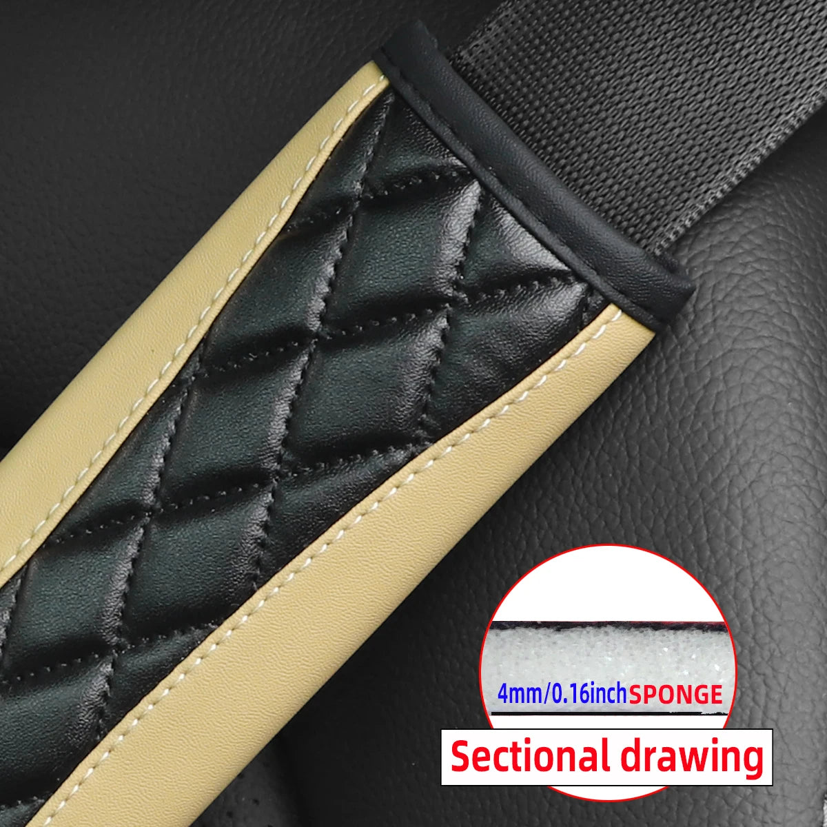 1 Three-dimensional Embroidered Faux Sheepskin Car Supplies Seat Belt Shoulder Cover Comfortable Anti-tightening Safety Belt
