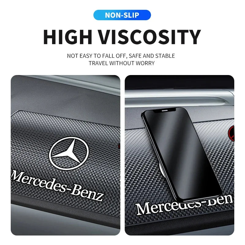 1Pcs PVC Car Dashboard Anti Slip Mat Silicone Pad For Mercedes Benz AMG Smart W205 C300 W203 W206 W108 W124 W126 W140 W168 W169