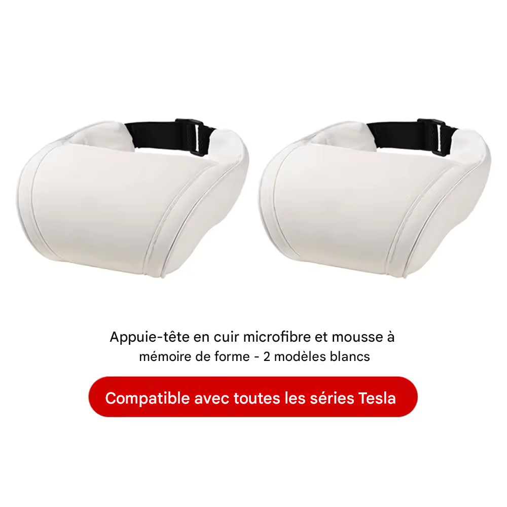 đ·ïžCoussin Repose-TĂȘte KJOY pour Tesla â Oreiller Cervical en Cuir PU Ă MĂ©moire de Forme pour ModĂšles 3, Y, X, S