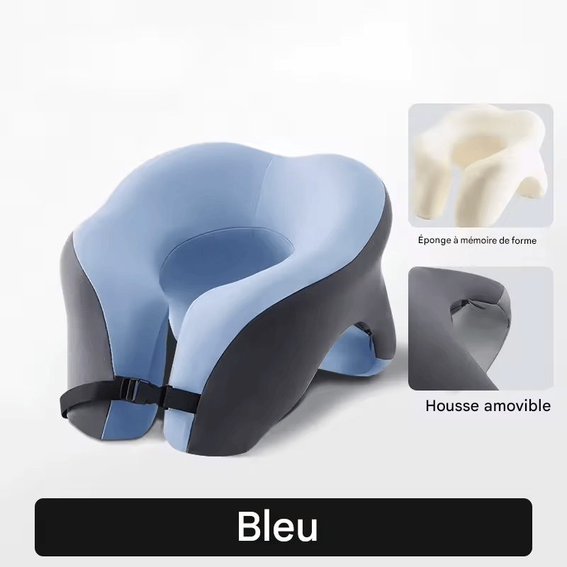 đ·ïžSEAMETAL Sac de Rangement pour Dossier de SiĂšge Auto â Cuir PU ImpermĂ©able, Tablette Pliable, Grande CapacitĂ© Oreiller Cervical de Voyage â Mousse Ă MĂ©moire, Tissu Coton Respirant, Design Compact avec Sac Ătanche