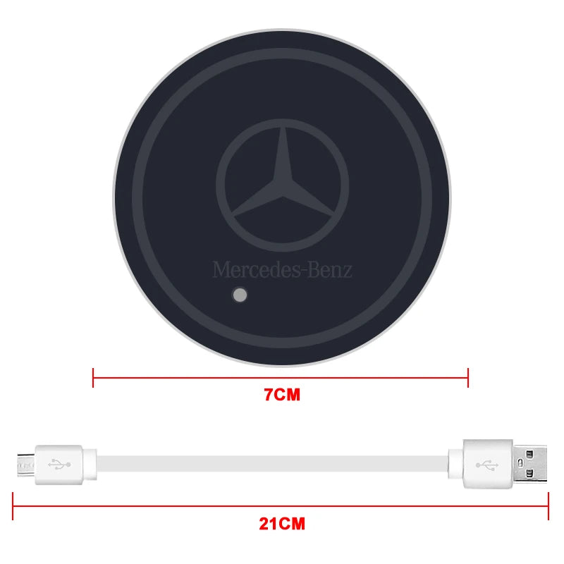 1/2Pcs Luminous Car Coaster Water Cup Holder Non Slip Pads Mats for Mercedes Benz AMG A E C G R S Class W176 W204 W212 W168 W205