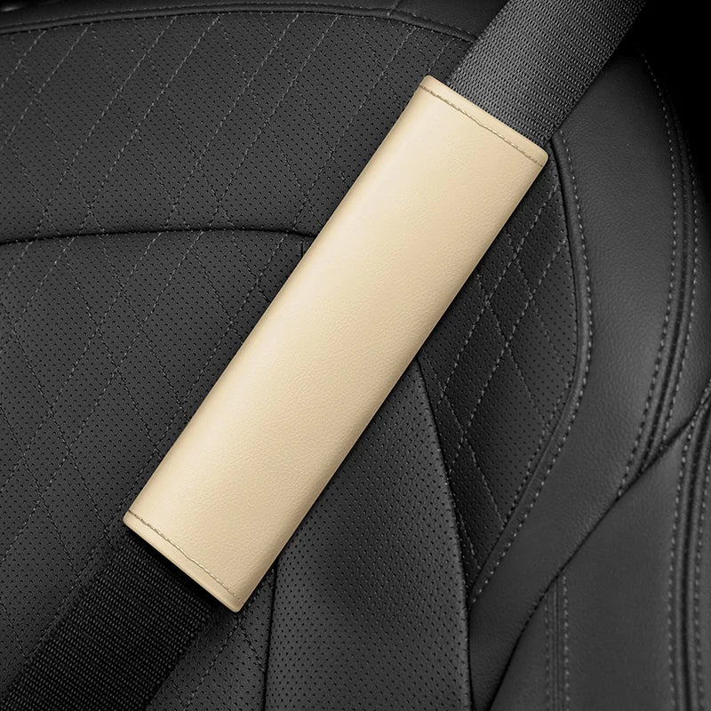 2pcs Wear and tear resistant leather car interior decoration supplies car seat belt cover decoration senior sense
