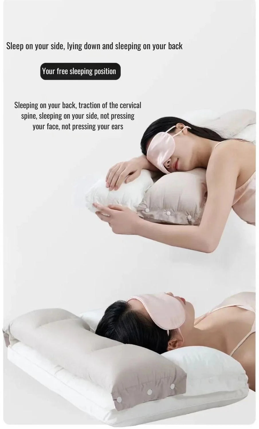 Cotton Pillow Two-way Relaxing Neck traction pillow Cone Cervical Orthopedic No Pressure On Face And Ears Help Sleep Pillows
